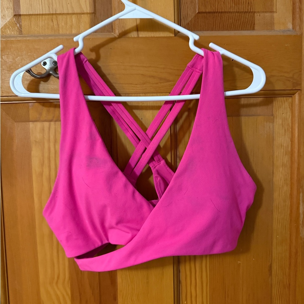 Women's Pink Cross-Back Bralette